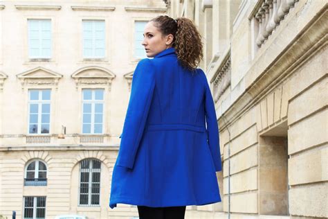 Manteau En Soie Technique Bleu 